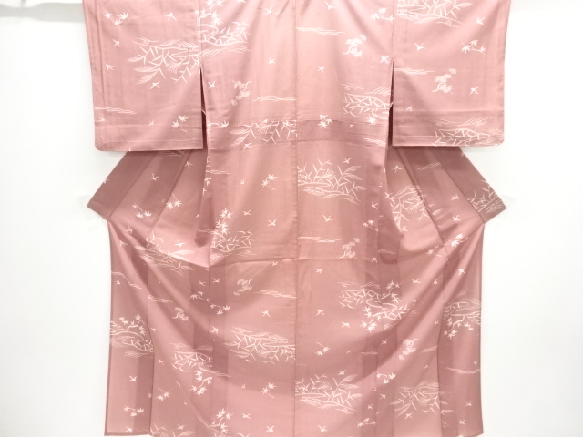JAPANESE KIMONO / KIMONO FOR SUMMER: BIRD PATTERN GRASS LEAVES KOMON